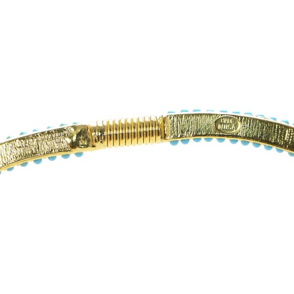 Vintage Kenneth Jay Lane KJL Crystal & Turquoise Snake Collar Necklace - Picture 4 of 9